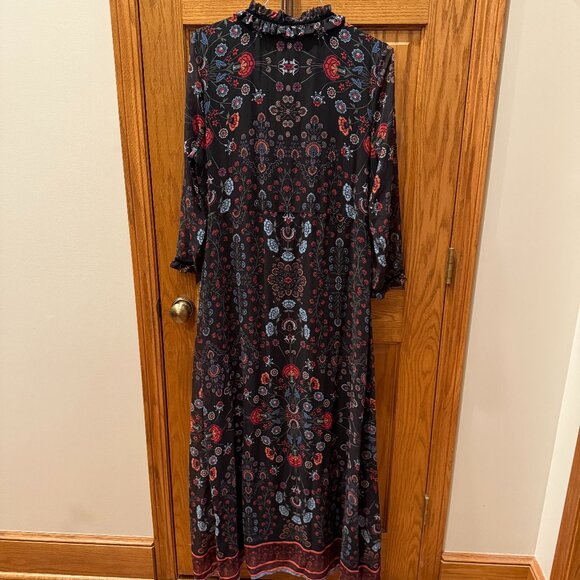 Anthropologie Laia Maxi Dress, Black Motif, SZ L - Picture 3 of 11